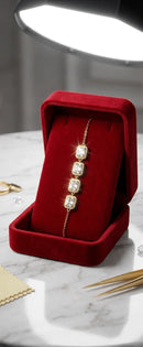 Square Crystal Link Adjustable Bracelet